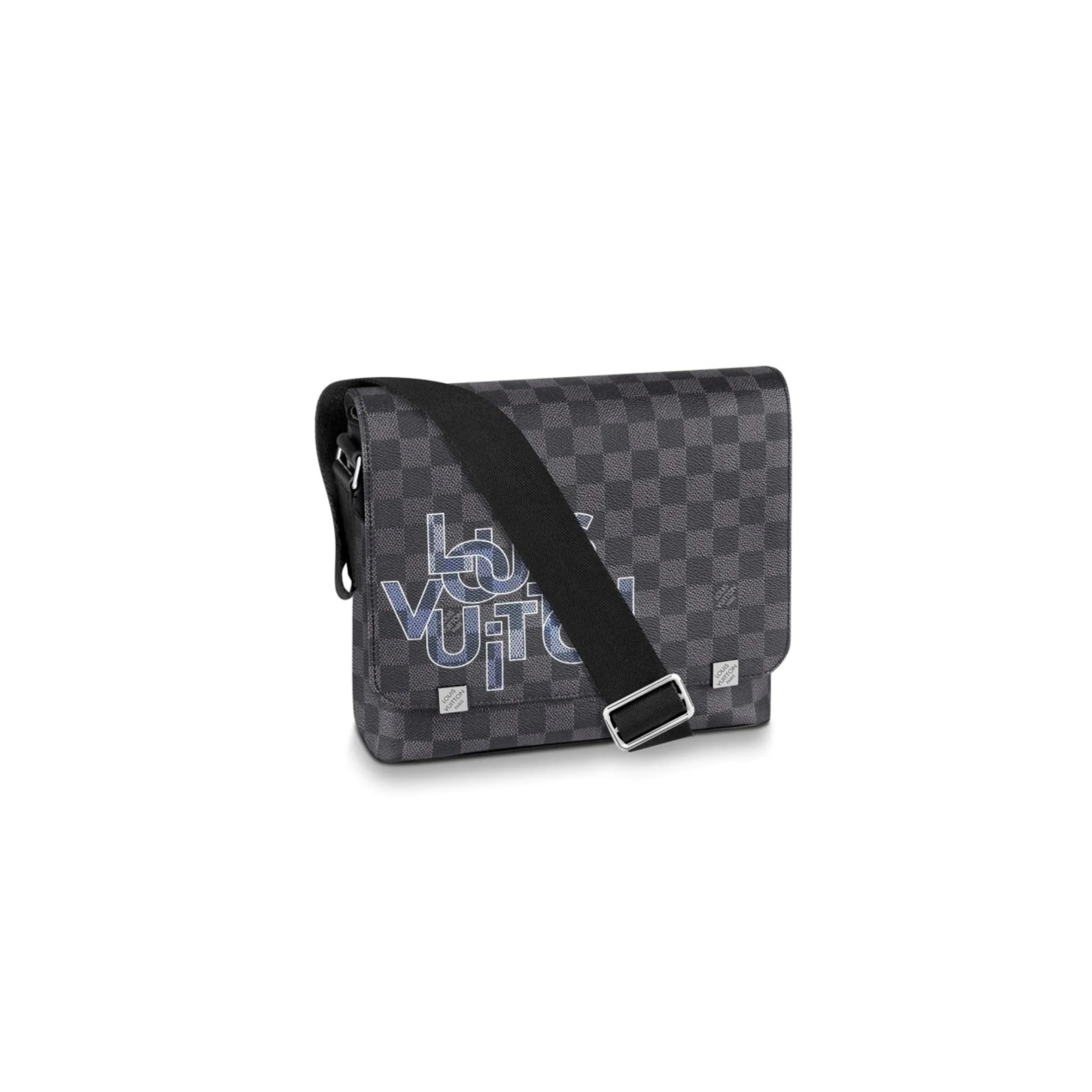 LOUIS VUITTON MASTER DISTRICT PM DAMIER GRAPHITE INTERLINKED LOGO GRIS N40272  (25*22*7cm)